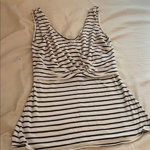Banana Republic Stretch Striped Cross Tank